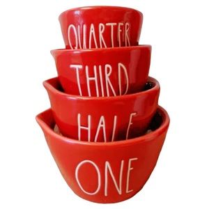 🚨FLASH SALE!🚨 ❤️ RARE! ❤️ Rae Dunn 2019 Red Nesting Measuring Cup Set